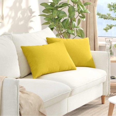 Cojines de sofá 2 pcs Amarillo Claro 60 x 40 cm tela en Decoración | Comprar online en Foru.es