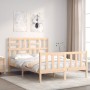 Estructura de cama de matrimonio con cabecero madera maciza de vidaXL, Camas y somieres - Ref: Foro24-3193046, Precio: 116,78...