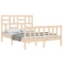 Estructura de cama de matrimonio con cabecero madera maciza de vidaXL, Camas y somieres - Ref: Foro24-3193046, Precio: 116,78...