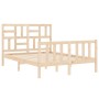 Estructura de cama de matrimonio con cabecero madera maciza de vidaXL, Camas y somieres - Ref: Foro24-3193046, Precio: 116,78...