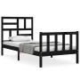 Estructura de cama con cabecero madera maciza negro 100x200 cm de vidaXL, Camas y somieres - Ref: Foro24-3193070, Precio: 138...
