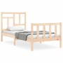 Estructura de cama con cabecero madera maciza 90x200 cm de vidaXL, Camas y somieres - Ref: Foro24-3193126, Precio: 87,62 €, D...