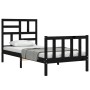 Estructura de cama con cabecero madera maciza negro 100x200 cm de vidaXL, Camas y somieres - Ref: Foro24-3193070, Precio: 138...