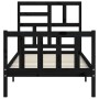 Estructura de cama con cabecero madera maciza negro 100x200 cm de vidaXL, Camas y somieres - Ref: Foro24-3193070, Precio: 138...