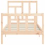 Estructura de cama con cabecero madera maciza 90x200 cm de vidaXL, Camas y somieres - Ref: Foro24-3193126, Precio: 87,62 €, D...