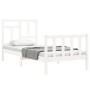 Estructura de cama con cabecero madera maciza blanco 90x200 cm de vidaXL, Camas y somieres - Ref: Foro24-3193127, Precio: 95,...