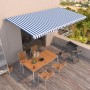 Toldo retráctil manual azul y blanco 600x350 cm en Toldos | Comprar online en Foru.es