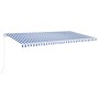 Toldo retráctil manual azul y blanco 600x350 cm en Toldos | Comprar online en Foru.es