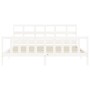 Estructura cama de matrimonio con cabecero madera maciza blanco de vidaXL, Camas y somieres - Ref: Foro24-3193027, Precio: 16...