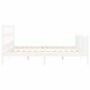 Estructura cama de matrimonio con cabecero madera maciza blanco de vidaXL, Camas y somieres - Ref: Foro24-3193027, Precio: 16...