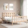 Estructura de cama con cabecero madera maciza 120x200 cm de vidaXL, Camas y somieres - Ref: Foro24-3193006, Precio: 118,31 €,...