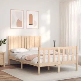 Estructura de cama de matrimonio con cabecero madera maciza de vidaXL, Camas y somieres - Ref: Foro24-3192916, Precio: 120,50...