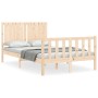 Estructura de cama de matrimonio con cabecero madera maciza de vidaXL, Camas y somieres - Ref: Foro24-3192916, Precio: 122,02...