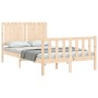 Estructura de cama de matrimonio con cabecero madera maciza de vidaXL, Camas y somieres - Ref: Foro24-3192916, Precio: 122,02...