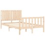 Estructura de cama de matrimonio con cabecero madera maciza de vidaXL, Camas y somieres - Ref: Foro24-3192916, Precio: 122,02...