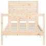 Estructura de cama con cabecero madera maciza de vidaXL, Camas y somieres - Ref: Foro24-3193171, Precio: 112,13 €, Descuento: %