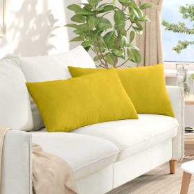 Cojines de sofá 2 pcs Amarillo 80 x 40 cm Tela de pana en Decoración | Comprar online en Foru.es