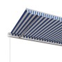 Toldo automático retráctil azul y blanco 600x350 cm en Toldos | Comprar online en Foru.es
