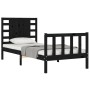 Estructura de cama con cabecero madera maciza negro 100x200 cm de vidaXL, Camas y somieres - Ref: Foro24-3192810, Precio: 149...
