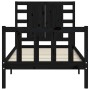 Estructura de cama con cabecero madera maciza negro 100x200 cm de vidaXL, Camas y somieres - Ref: Foro24-3192810, Precio: 149...