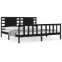Estructura de cama con cabecero madera maciza negro 200x200 cm de vidaXL, Camas y somieres - Ref: Foro24-3192840, Precio: 222...