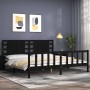 Estructura de cama con cabecero madera maciza negro 200x200 cm de vidaXL, Camas y somieres - Ref: Foro24-3192840, Precio: 222...