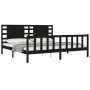 Estructura de cama con cabecero madera maciza negro 200x200 cm de vidaXL, Camas y somieres - Ref: Foro24-3192840, Precio: 222...