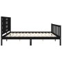 Estructura de cama con cabecero madera maciza negro 200x200 cm de vidaXL, Camas y somieres - Ref: Foro24-3192840, Precio: 222...