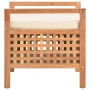 Banco de almacenamiento de madera maciza de nogal 49x48x49 cm de vidaXL, Bancos para recibidores y almacenamiento - Ref: Foro...