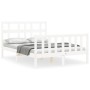 Estructura de cama con cabecero madera maciza blanco 140x200 cm de vidaXL, Camas y somieres - Ref: Foro24-3193012, Precio: 13...