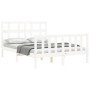 Estructura de cama con cabecero madera maciza blanco 140x200 cm de vidaXL, Camas y somieres - Ref: Foro24-3193012, Precio: 13...