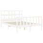 Estructura de cama con cabecero madera maciza blanco 140x200 cm de vidaXL, Camas y somieres - Ref: Foro24-3193012, Precio: 13...