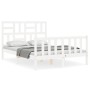 Estructura de cama con cabecero madera maciza blanco 120x200 cm de vidaXL, Camas y somieres - Ref: Foro24-3193072, Precio: 12...