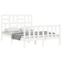 Estructura de cama con cabecero madera maciza blanco 120x200 cm de vidaXL, Camas y somieres - Ref: Foro24-3193072, Precio: 12...