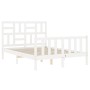 Estructura de cama con cabecero madera maciza blanco 120x200 cm de vidaXL, Camas y somieres - Ref: Foro24-3193072, Precio: 12...