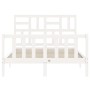 Estructura de cama con cabecero madera maciza blanco 120x200 cm de vidaXL, Camas y somieres - Ref: Foro24-3193072, Precio: 12...