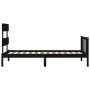 Estructura de cama con cabecero madera maciza negro 100x200 cm de vidaXL, Camas y somieres - Ref: Foro24-3193265, Precio: 129...