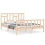 Estructura de cama con cabecero madera maciza 160x200 cm de vidaXL, Camas y somieres - Ref: Foro24-3193151, Precio: 135,30 €,...
