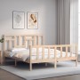 Estructura de cama con cabecero madera maciza 160x200 cm de vidaXL, Camas y somieres - Ref: Foro24-3193151, Precio: 135,30 €,...