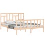 Estructura de cama con cabecero madera maciza 160x200 cm de vidaXL, Camas y somieres - Ref: Foro24-3193151, Precio: 135,30 €,...