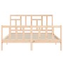 Estructura de cama con cabecero madera maciza 160x200 cm de vidaXL, Camas y somieres - Ref: Foro24-3193151, Precio: 135,30 €,...