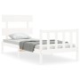 Estructura de cama con cabecero madera maciza blanco 90x200 cm de vidaXL, Camas y somieres - Ref: Foro24-3193257, Precio: 92,...