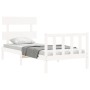 Estructura de cama con cabecero madera maciza blanco 90x200 cm de vidaXL, Camas y somieres - Ref: Foro24-3193257, Precio: 92,...