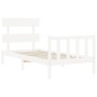 Estructura de cama con cabecero madera maciza blanco 90x200 cm de vidaXL, Camas y somieres - Ref: Foro24-3193257, Precio: 92,...