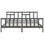 Estructura de cama con cabecero madera maciza gris 200x200 cm de vidaXL, Camas y somieres - Ref: Foro24-3193163, Precio: 168,...