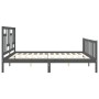 Estructura de cama con cabecero madera maciza gris 200x200 cm de vidaXL, Camas y somieres - Ref: Foro24-3193163, Precio: 168,...