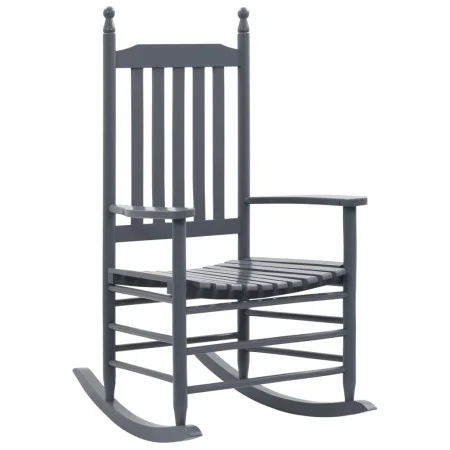 Mecedora con asiento curvo madera de álamo gris de vidaXL, Sillas de jardín - Ref: Foro24-45698, Precio: 105,84 €, Descuento: %