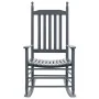 Mecedora con asiento curvo madera de álamo gris de vidaXL, Sillas de jardín - Ref: Foro24-45698, Precio: 105,84 €, Descuento: %