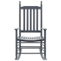 Mecedora con asiento curvo madera de álamo gris de vidaXL, Sillas de jardín - Ref: Foro24-45698, Precio: 108,15 €, Descuento: %