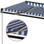 Toldo manual retráctil con LED azul y blanco 350x250 cm en Toldos | Comprar online en Foru.es